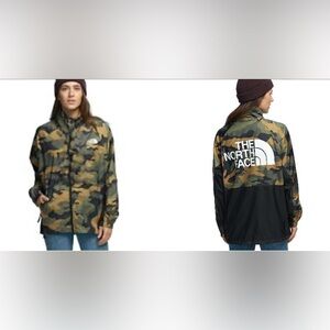 Women’s North Face NSE Graphic Windbreaker Camo Jacket w/Logo On Back. Small NWT